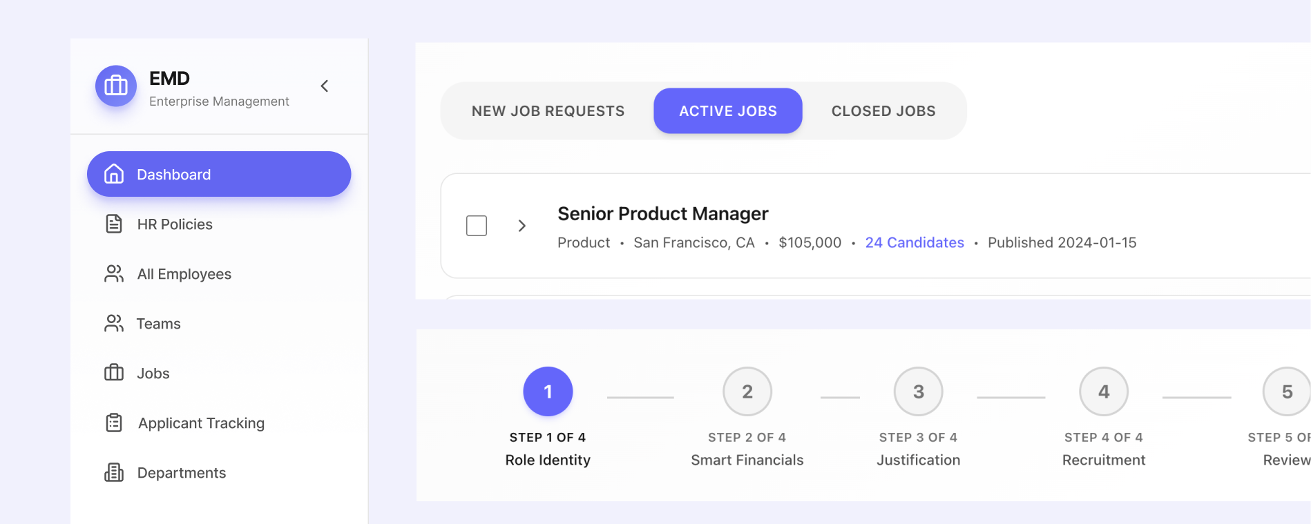 EMD internal system interface for School of Coding & AI